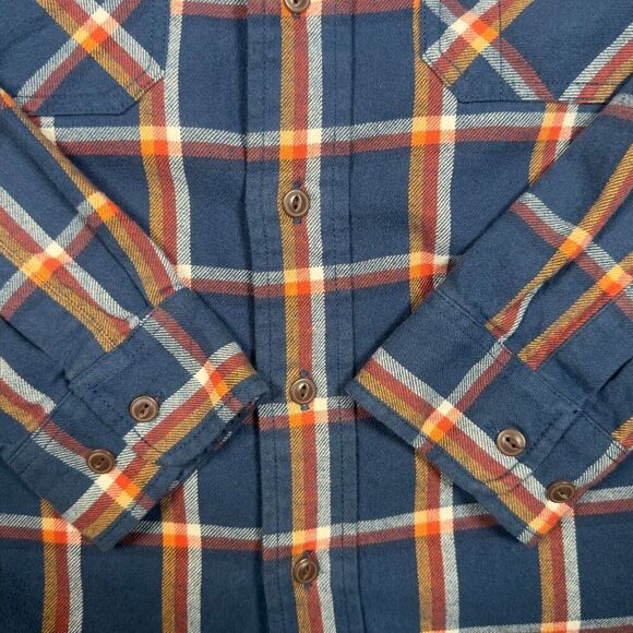 Pendleton Burnside‎ Dual Pocket Plaid Cotton Flannel Blue Men's Medium - Picture 4 of 5